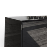 Frank Olsen High Gloss Black 1500mm TV Cabinet with LED Lighting