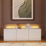 Frank Olsen High Gloss White 1500mm TV Cabinet with LED Lighting
