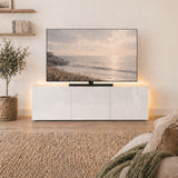 Frank Olsen High Gloss White 1500mm TV Cabinet with LED Lighting