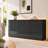 Frank Olsen Intel Range Gloss Black Sideboard With LED Lighting