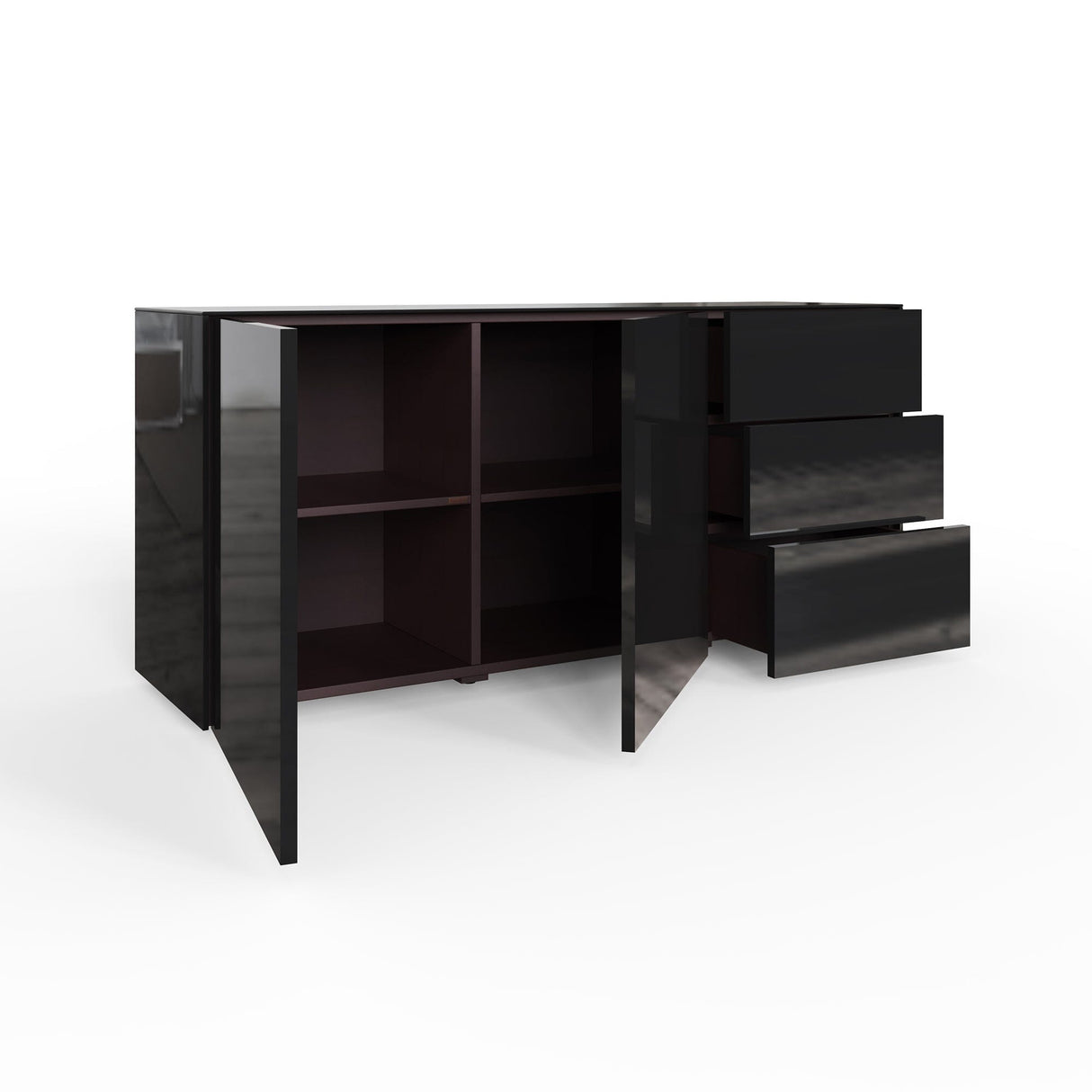 Frank Olsen Intel Range Gloss Black Sideboard With LED Lighting