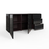 Frank Olsen Intel Range Gloss Black Sideboard With LED Lighting