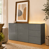 Frank Olsen Intel Range Gloss Grey Sideboard With LED Lighting