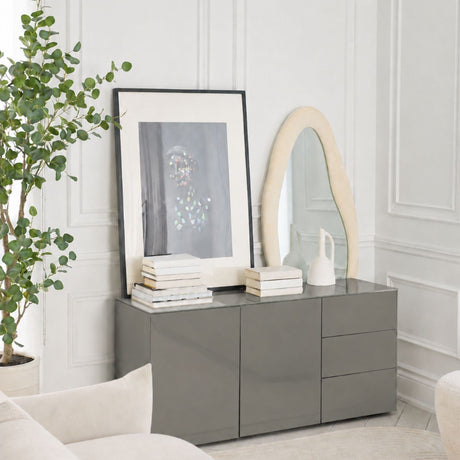 Frank Olsen Intel Range Gloss Grey Sideboard With LED Lighting