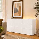 Frank Olsen Intel Range Gloss White Sideboard With LED Lighting