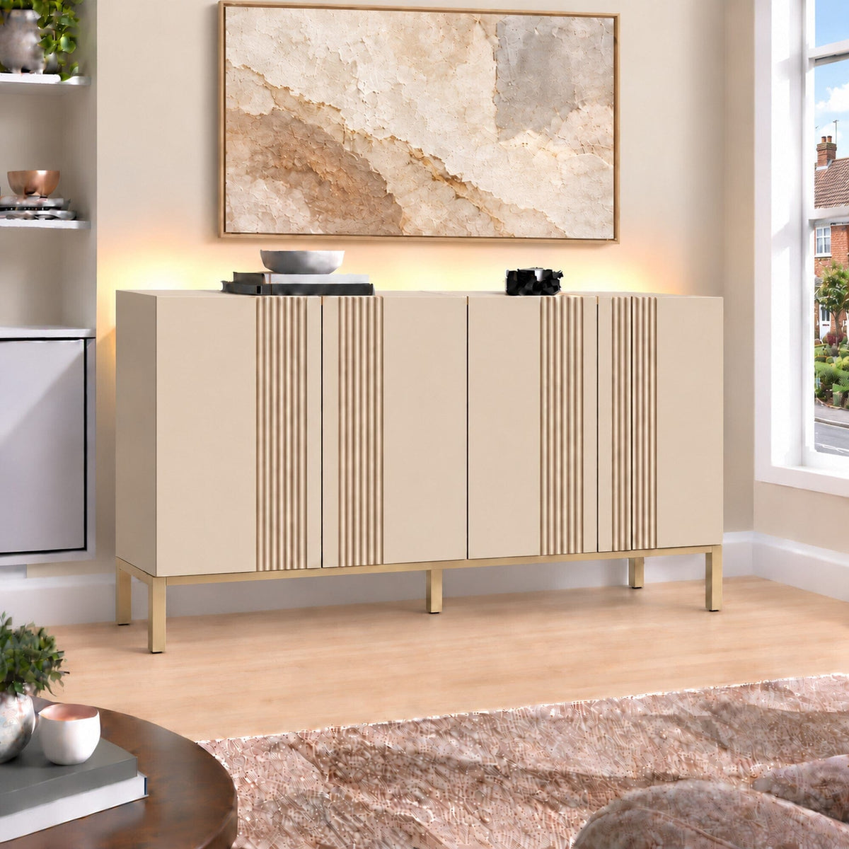 Frank Olsen Iona Natural Stone Sideboard with Mood Lighting