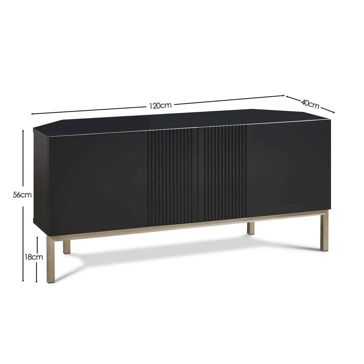 Frank Olsen Iona Black Corner TV Cabinet with Mood Lighting for TV's up to 50"