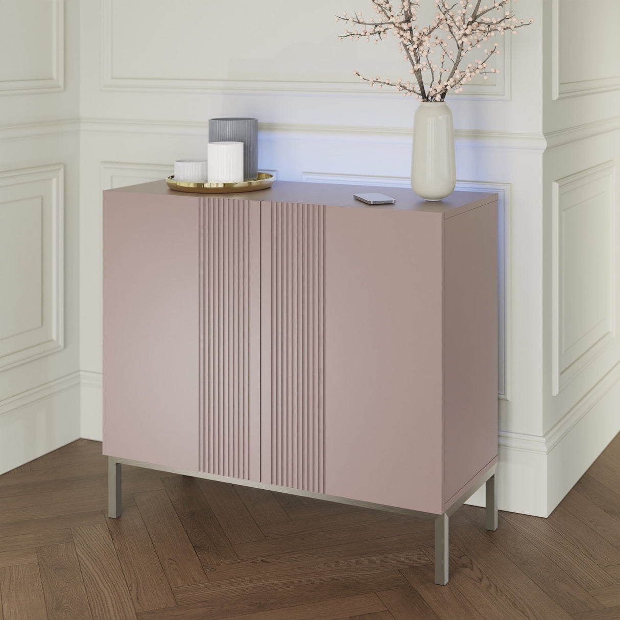 Frank Olsen Iona Mulberry Small Sideboard with Mood Lighting & Wireless Phone Charging