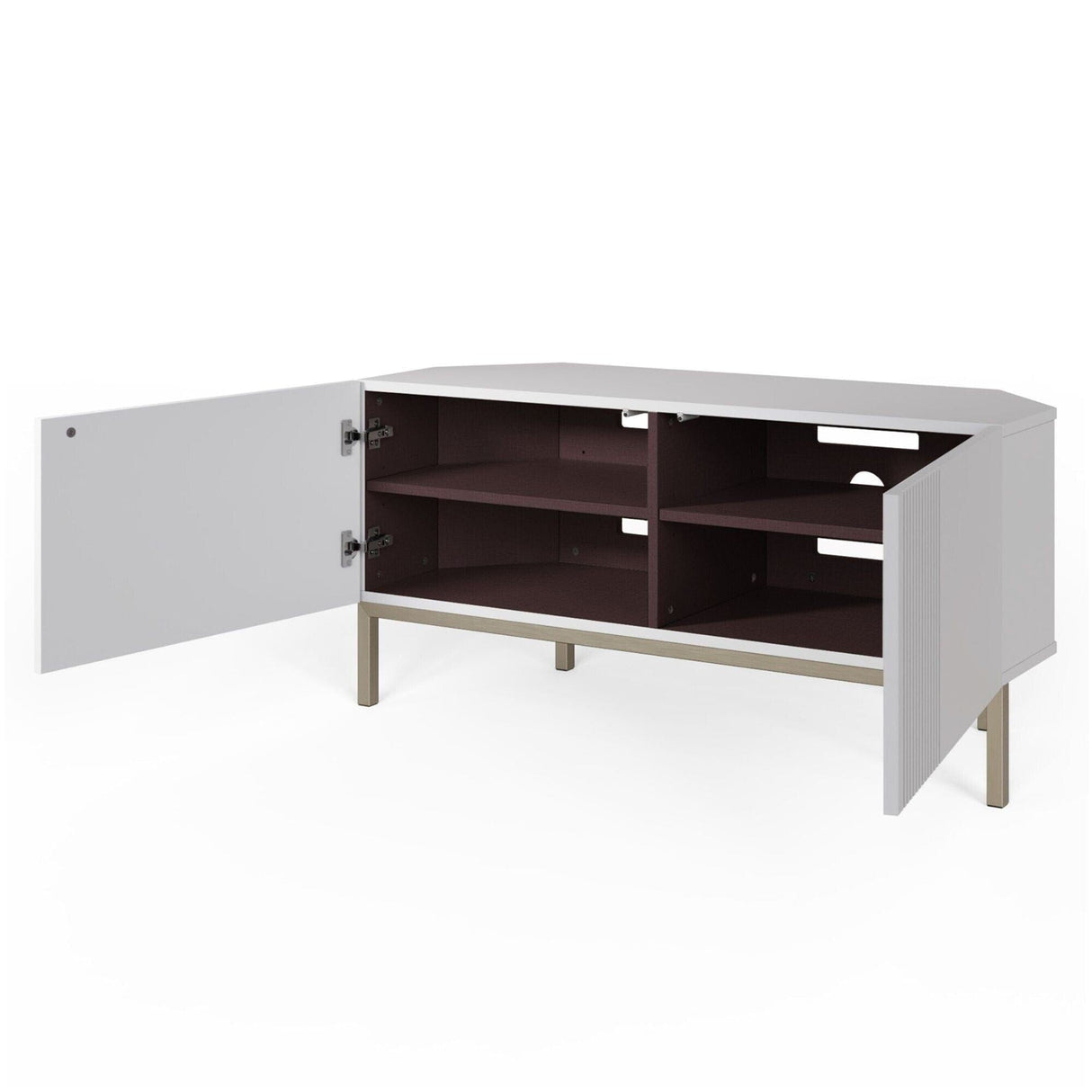 Frank Olsen Iona White Corner TV Cabinet with Mood Lighting for TV's up to 50"