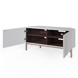 Frank Olsen Iona White Corner TV Cabinet with Mood Lighting for TV's up to 50"