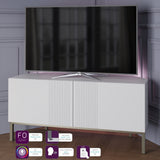 Frank Olsen Iona White Corner TV Cabinet with Mood Lighting for TV's up to 50"