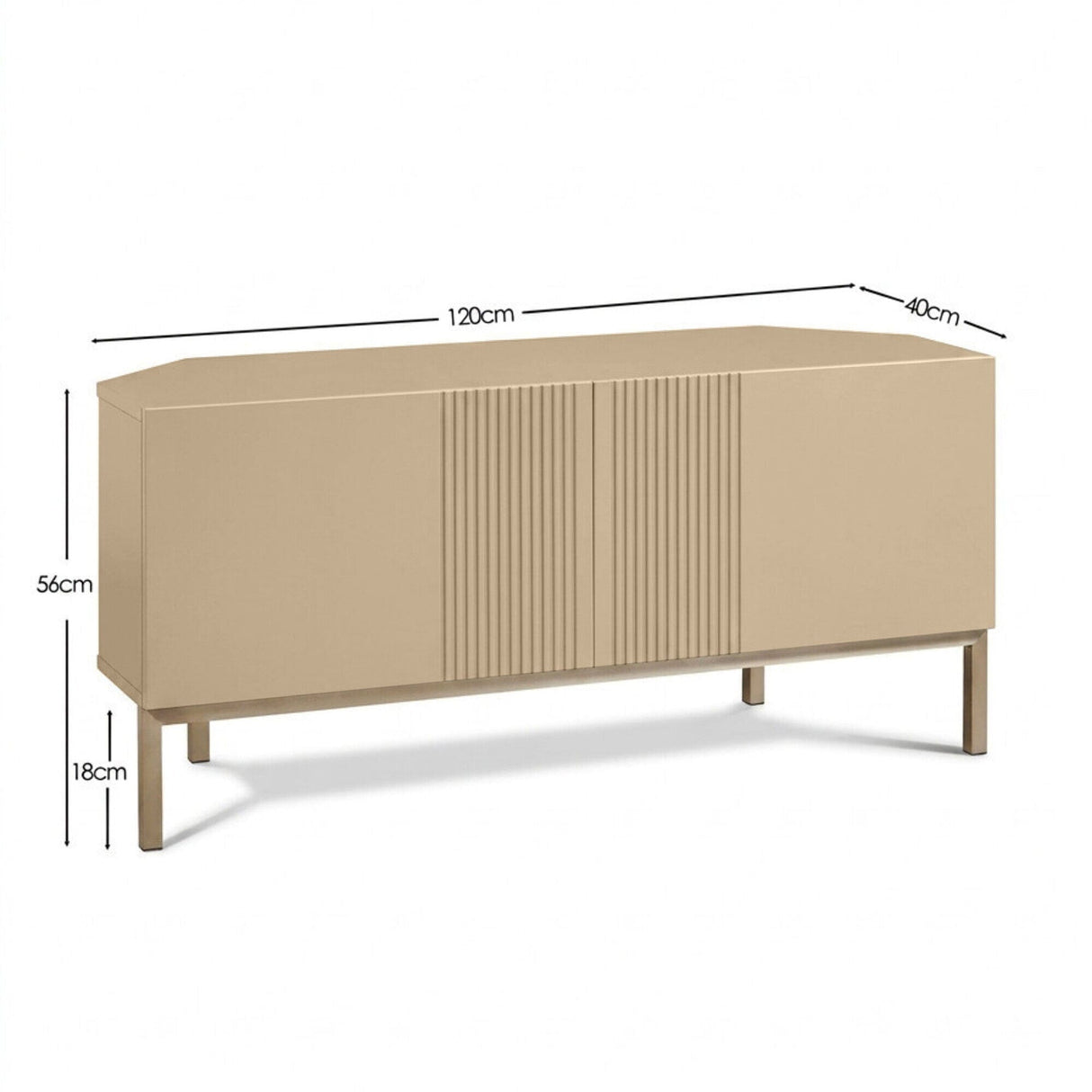 Frank Olsen Iona Natural Stone Corner TV Cabinet with Mood Lighting for TV's up to 50"
