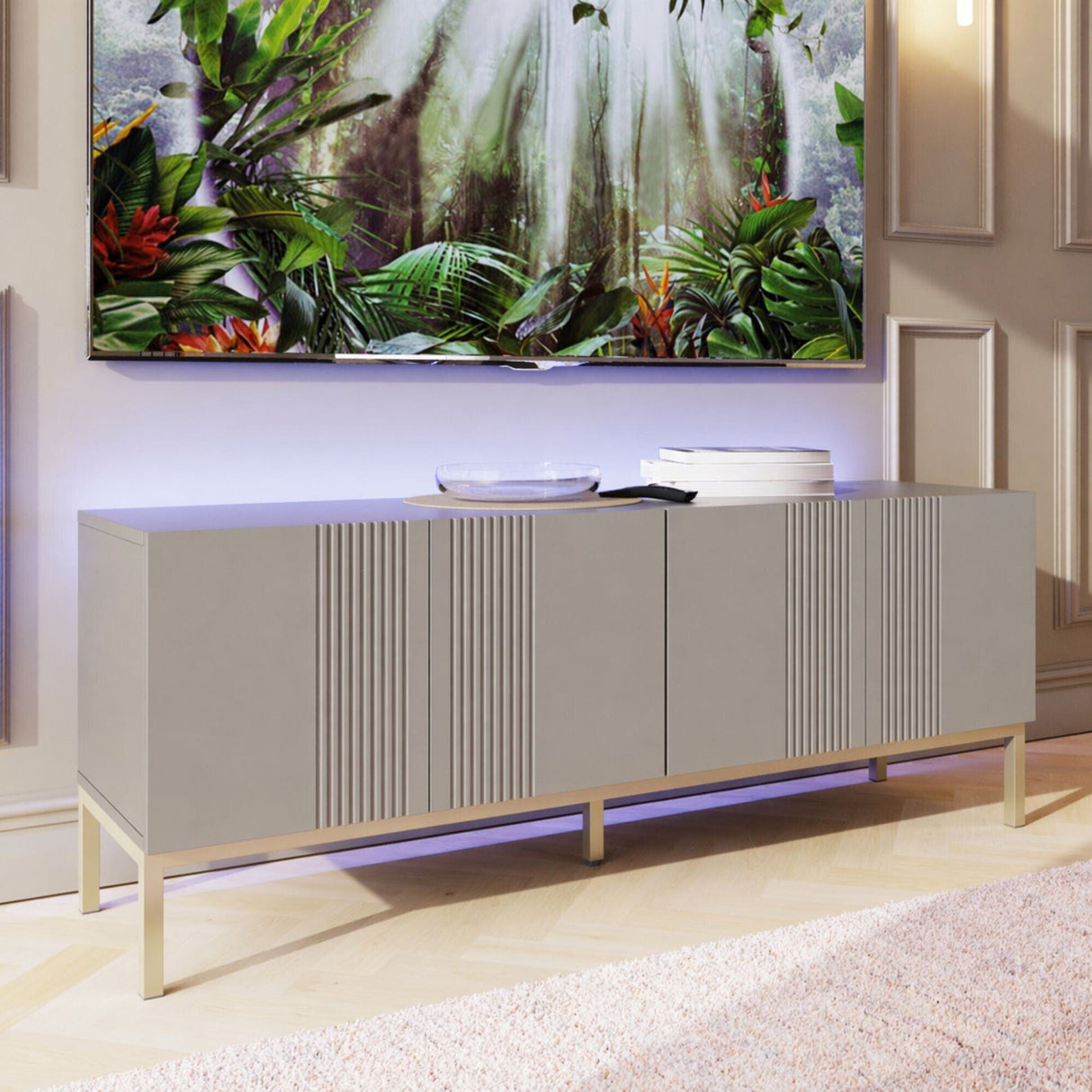 Frank Olsen Iona Grey TV Cabinet with Mood Lighting for TV's up to 70"