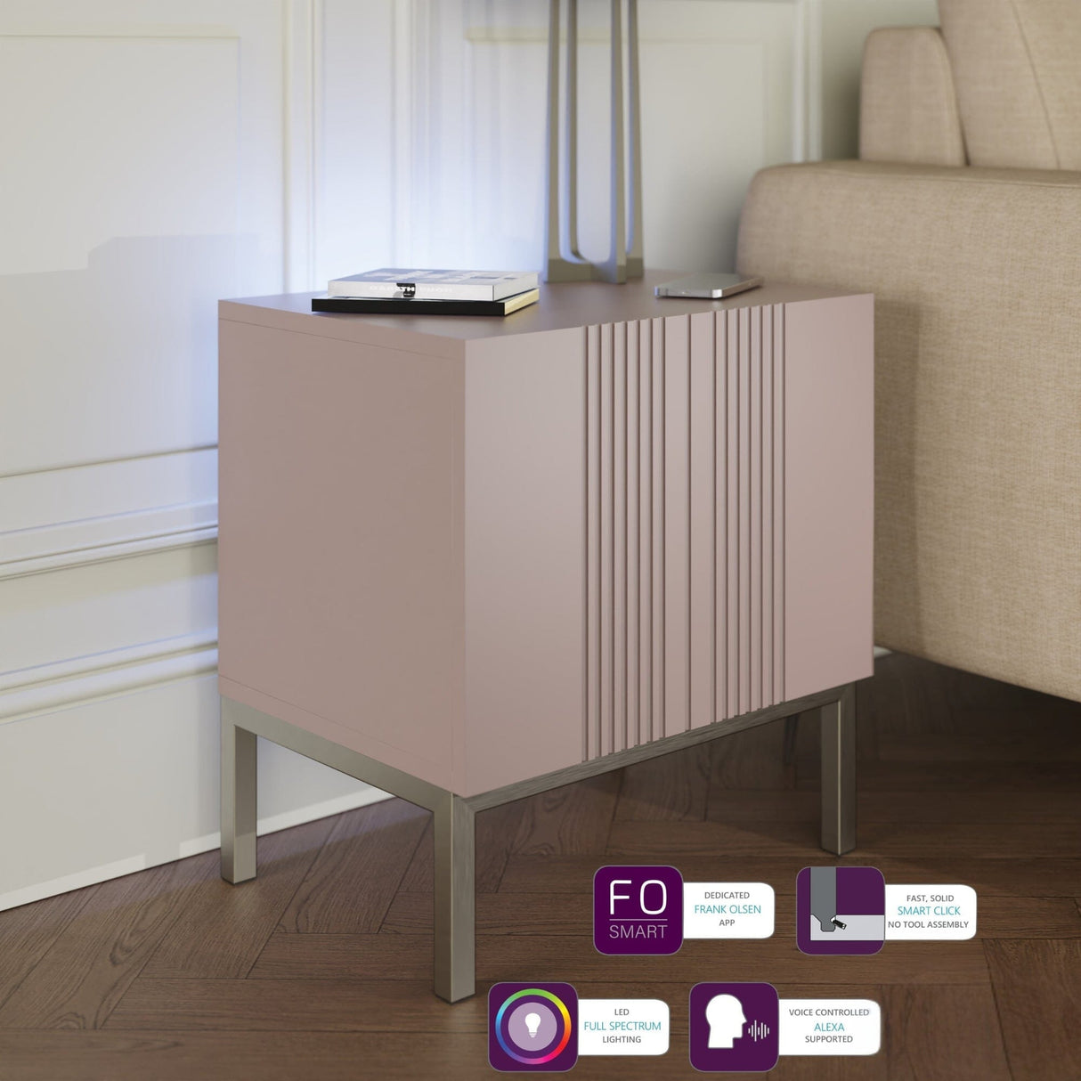 Frank Olsen Iona Mulberry Lamp Table with Mood Lighting