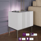Frank Olsen Iona White Lamp Table with Mood Lighting