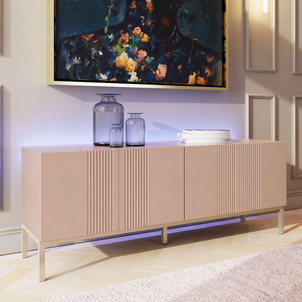 Frank Olsen Iona Mulberry TV Cabinet with Mood Lighting for TV's up to 70"