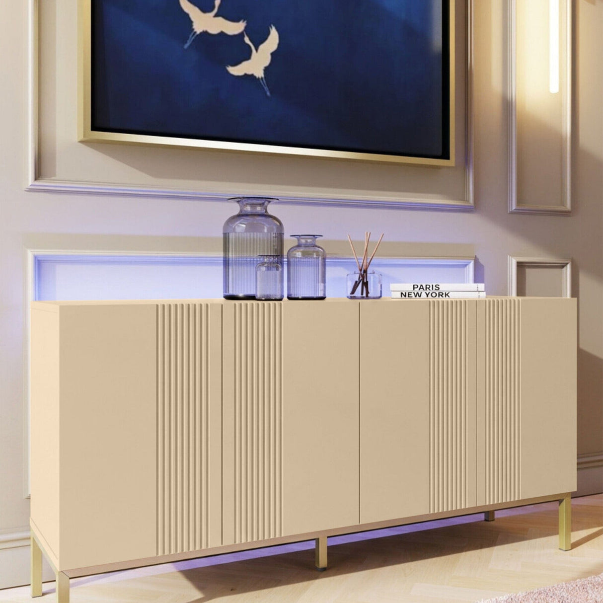 Frank Olsen Iona Natural Stone Sideboard with Mood Lighting