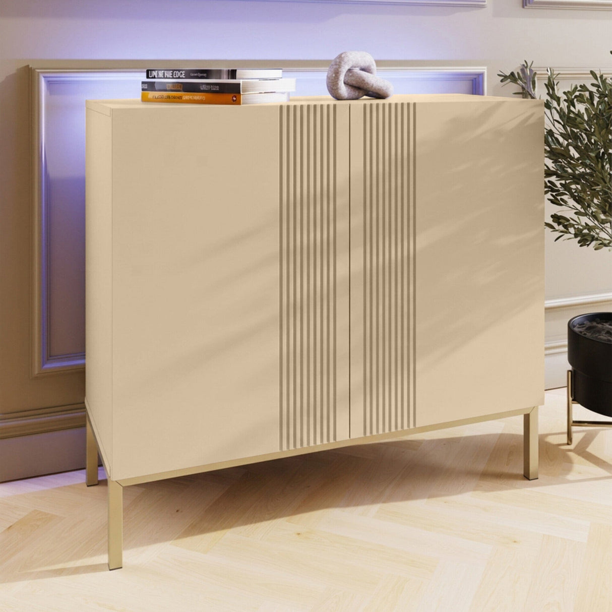 Frank Olsen Iona Natural Stone Tall Sideboard with Mood Lighting