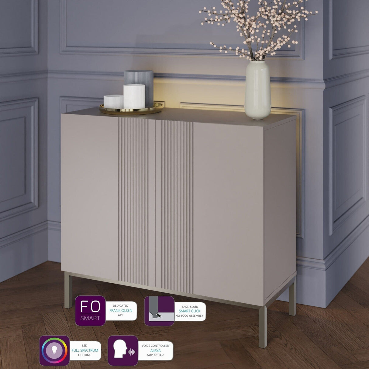 Frank Olsen Iona Grey Small Sideboard with Mood Lighting