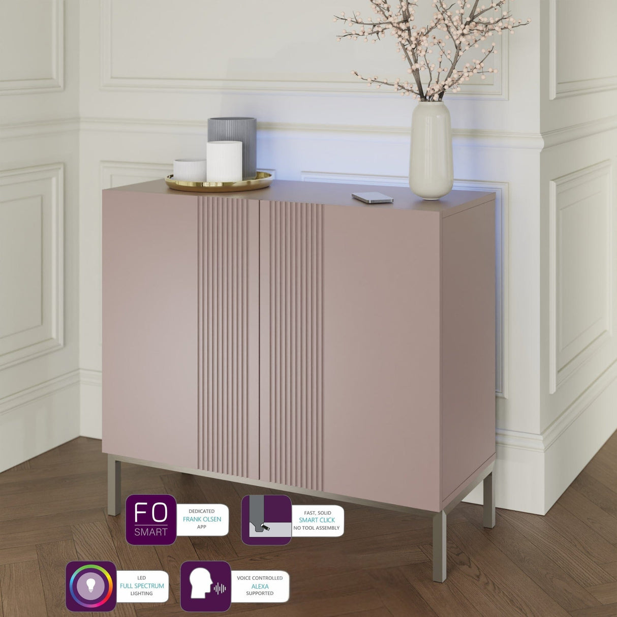 Frank Olsen Iona Mulberry Small Sideboard with Mood Lighting