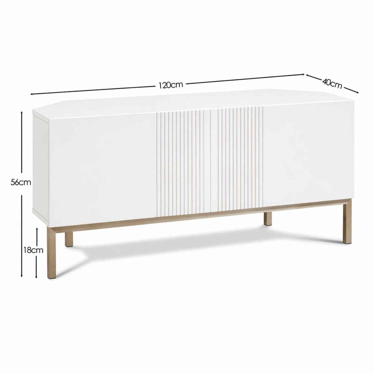 Frank Olsen Iona White Corner TV Cabinet with Mood Lighting for TV's up to 50"