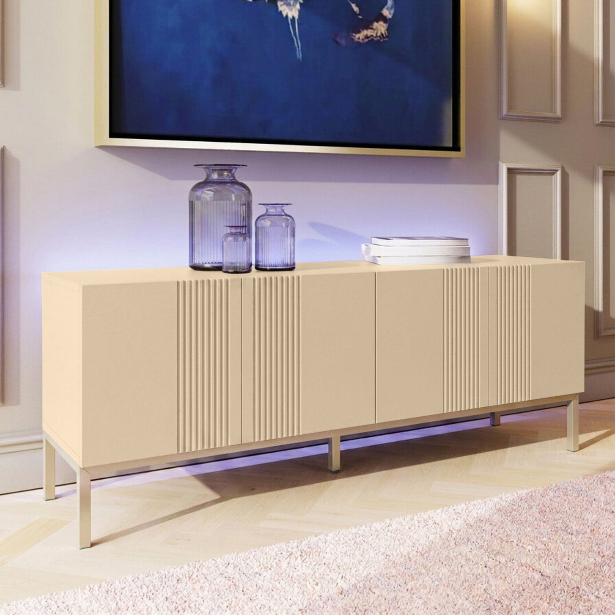 Frank Olsen Iona Natural Stone TV Cabinet with Mood Lighting for TV's up to 70"