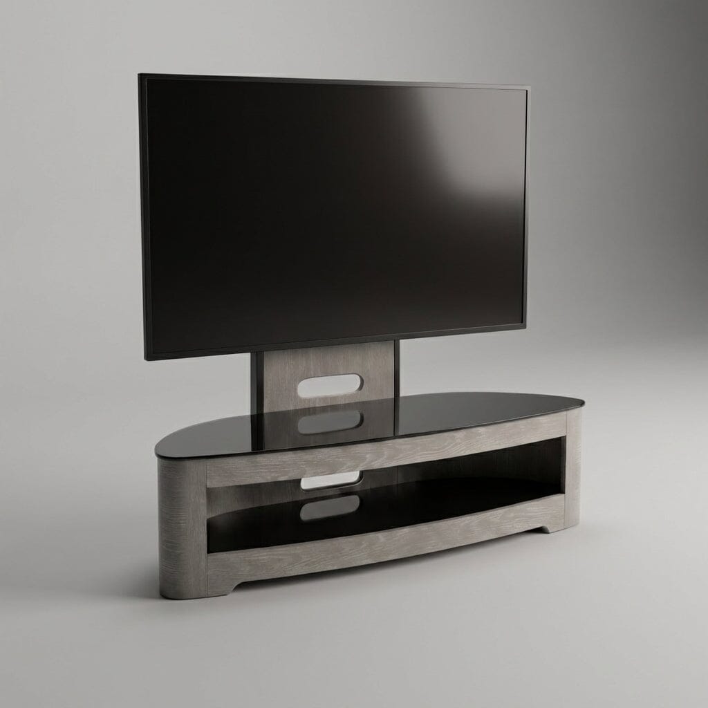 Jual Florence Curved Grey Ash Cantilever TV Stand (JF209 GB)