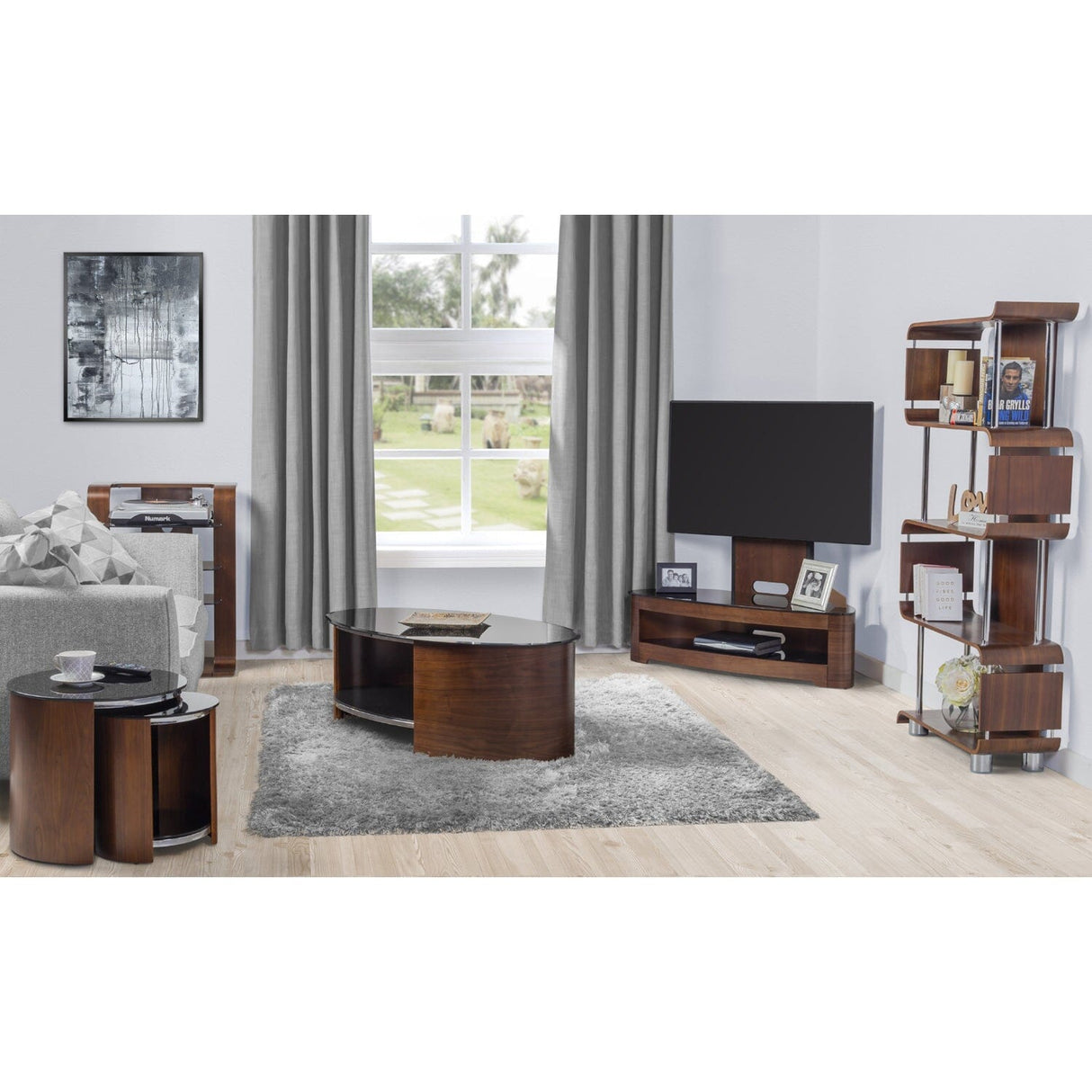 Jual San Marino Curved Walnut Coffee Table (JF301 WB)