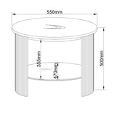 Jual Roma Oak Fluted Curved Side Table