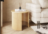 Jual Roma Oak Fluted Curved Side Table