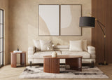 Jual Roma Walnut Fluted Curved Side Table