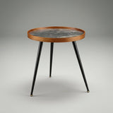 Jual Siena Walnut & Marble Side Table (JF329)