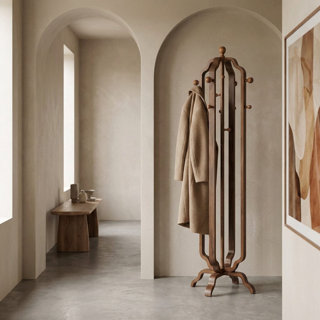 Jual San Marino Curved Walnut Coat Stand (JF505)