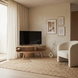 Jual Havana Curved Oak Corner TV Stand (JF701 CORNER TV STAND OAK)