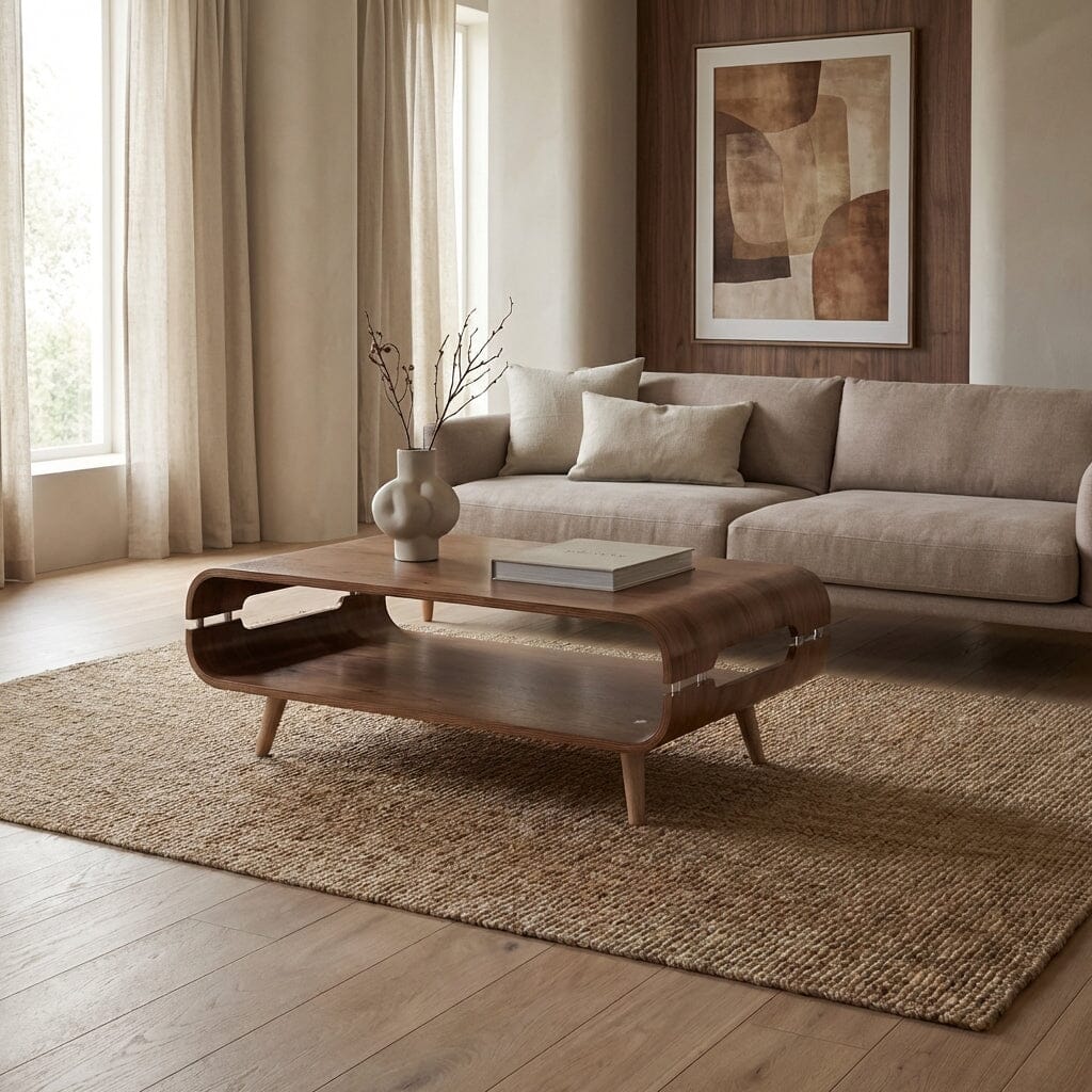 Jual Havana Curved Walnut Coffee Table (JF703)