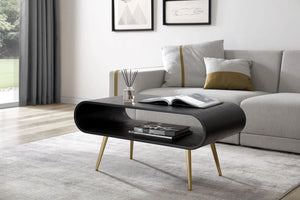Jual Auckland Black and Brass Coffee Table (JF721)