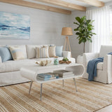 Jual Auckland White and Chrome Coffee Table (JF721)