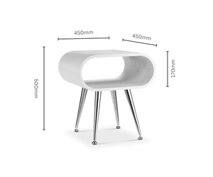 Jual Auckland White and Chrome Lamp Table (JF722)