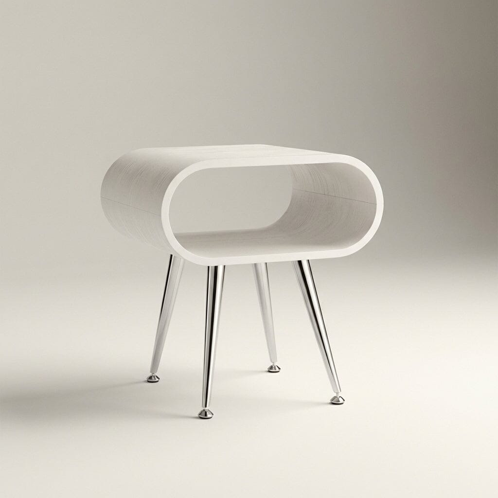 Jual Auckland White and Chrome Lamp Table (JF722)