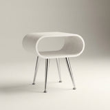 Jual Auckland White and Chrome Lamp Table (JF722)