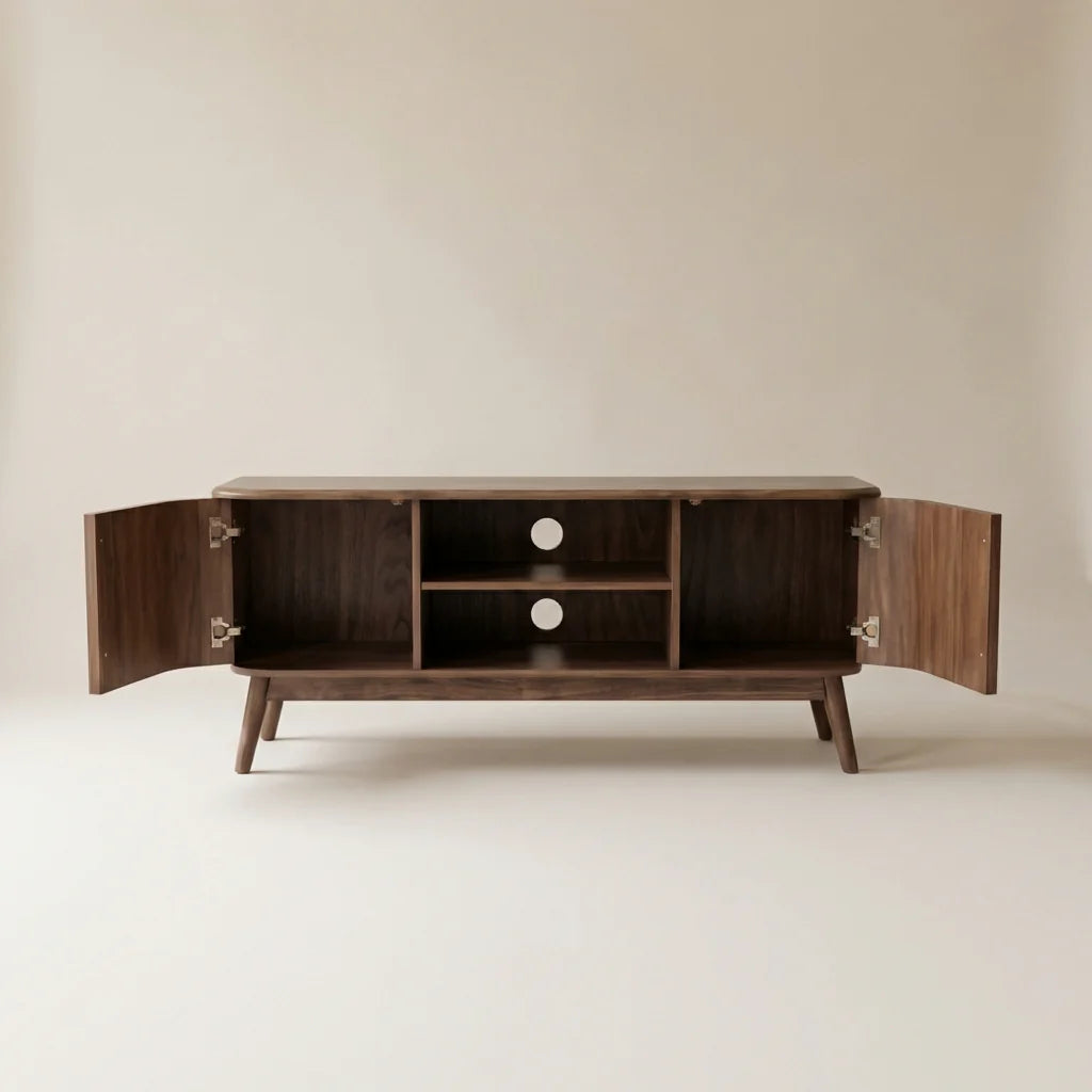 Jual JF813 Oslo Walnut Fluted TV Stand