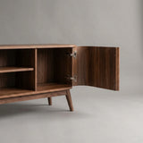 Jual JF813 Oslo Walnut Fluted TV Stand