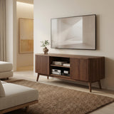 Jual JF813 Oslo Walnut Fluted TV Stand