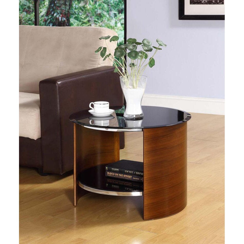 Jual San Marino Curved Walnut Round Lamp Table (JF303WB)