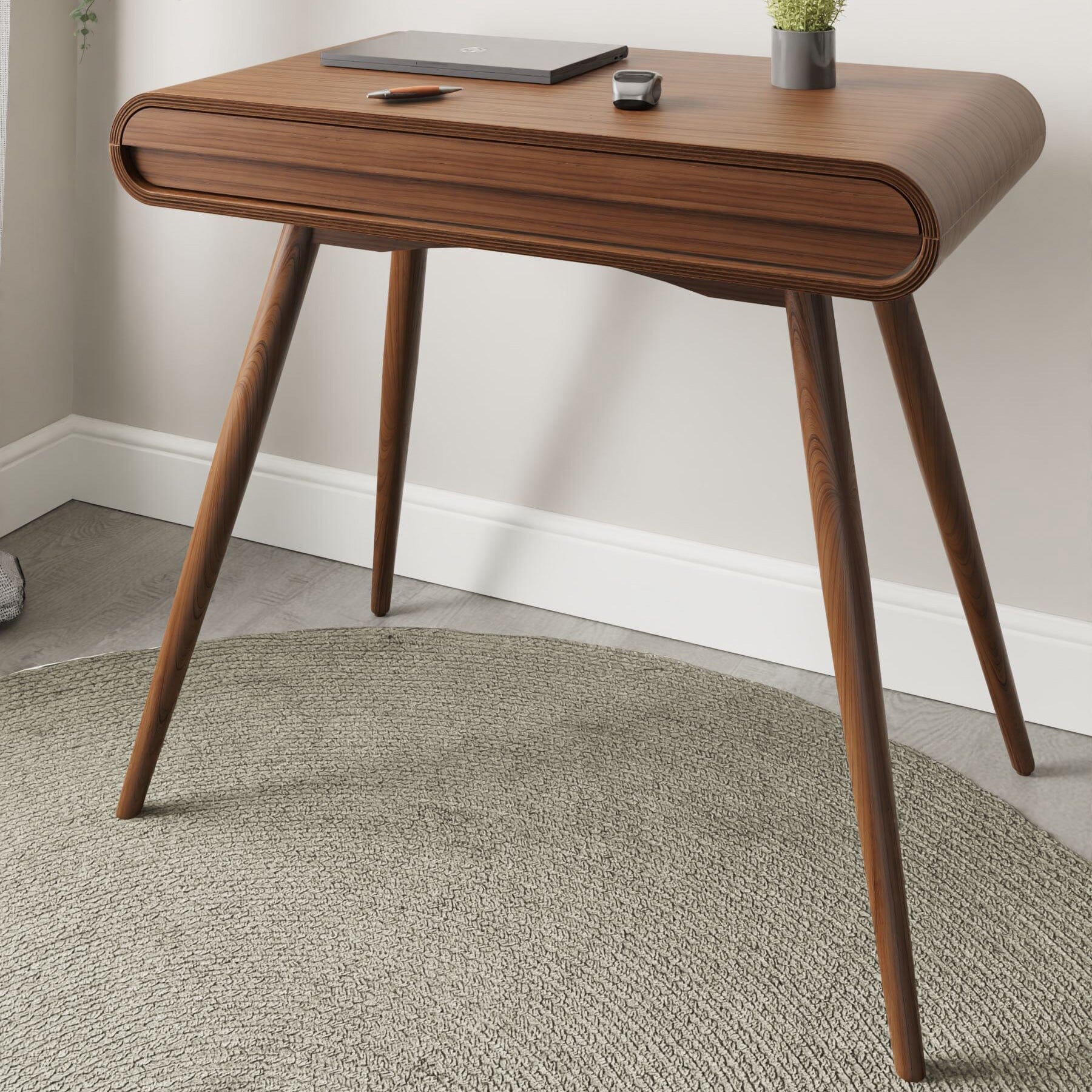 Jual San Francisco PC810 Walnut Office Desk with Drawer – AV4Home