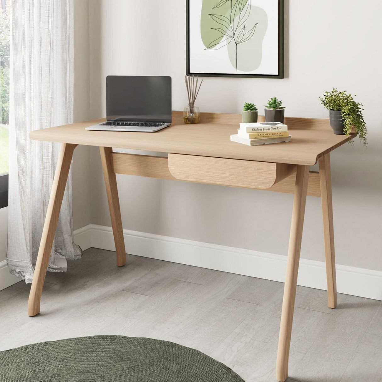Jual San Francisco PC811 Oak Office Desk with Side Drawer