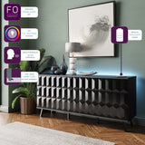 Frank Olsen Elevate Black Sideboard with Mood Lighting & Wireless Phone Charging