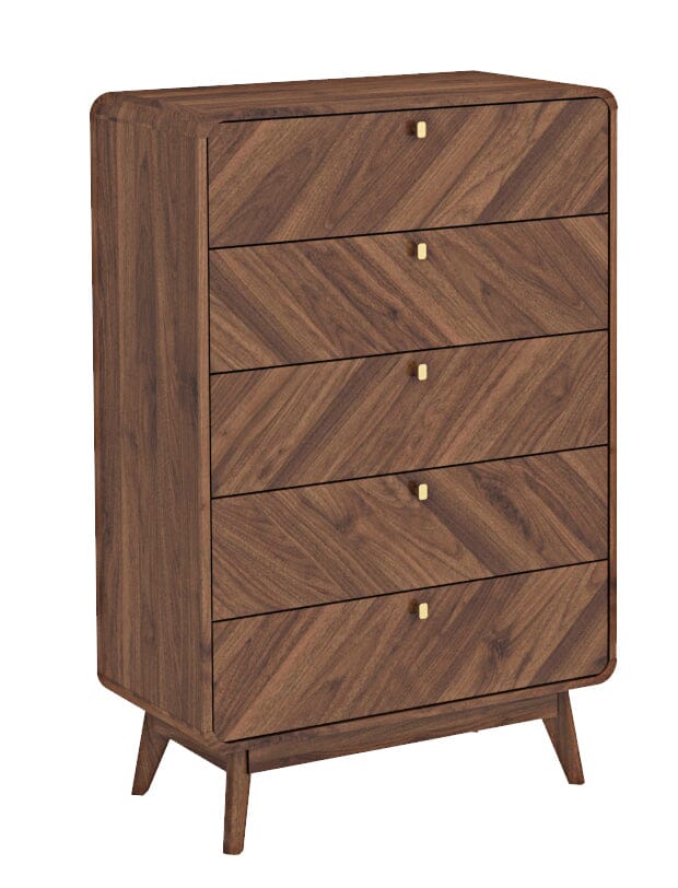 Kudl LV44 Columbian Walnut Chest Of Drawers Engineered Wood