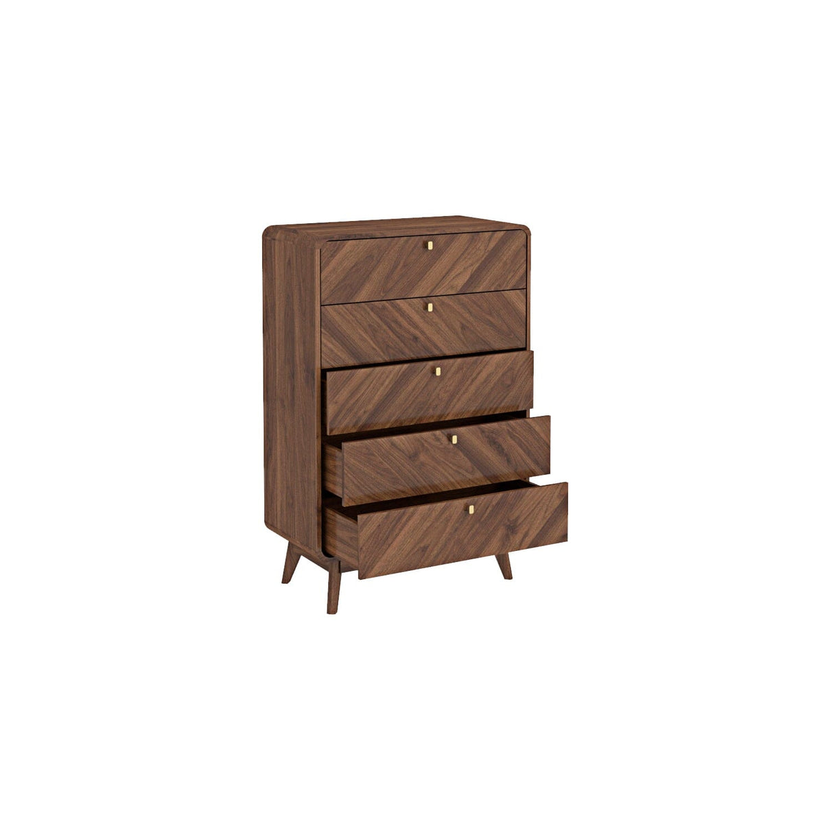 Kudl LV44 Columbian Walnut Chest Of Drawers Engineered Wood