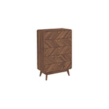 Kudl LV44 Columbian Walnut Chest Of Drawers Engineered Wood
